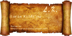 Luria Kilény névjegykártya